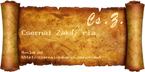 Csernai Zakária névjegykártya